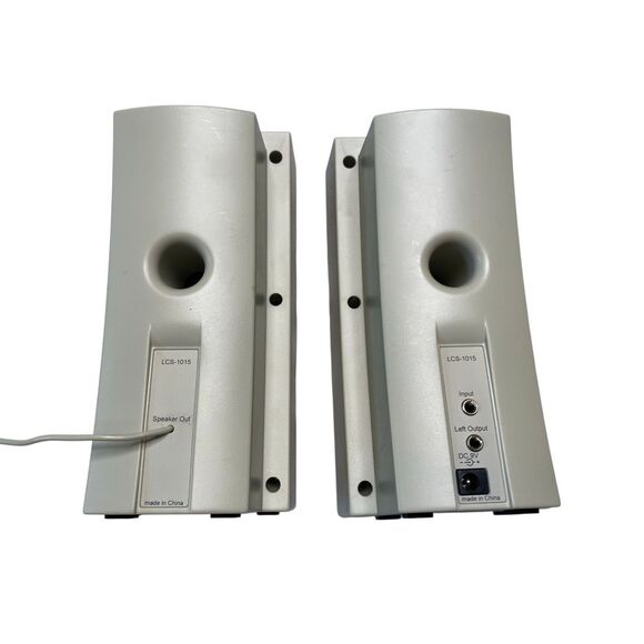 Labtec LCS-1015 Stereo PC Speakers Volume Treble Controls Gray Audio Accessories - Picture 2 of 11